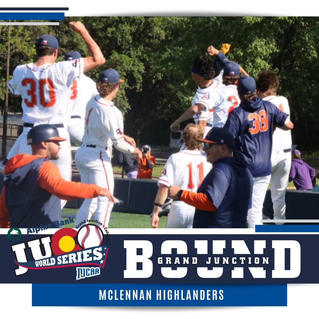 The Highlanders🎟️ is👊to Grand Junction! McLennan wins the Southwest District to earn a spot in the 2024 #NJCAABaseball DI World Series. njcaa.org/sports/bsb/202…