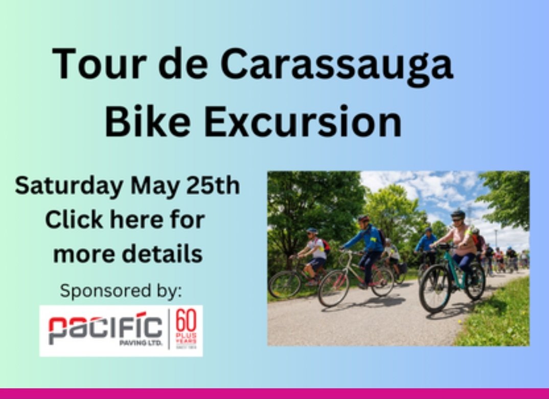 TOUR DE CARASSAUGA: Sat May 25. City-led rides @ 1pm, 1:30pm, 2pm from 📍Mississauga Valley CC. Route 🗺 pending. Max 50 per ride 🦺🚴🏿🚴🏽‍♂️🚴🏻‍♀️ 20-30min stops at 5+ cultural pavilions 👉🏼FREE #Carassauga Passport 👕 SWAG  🆓️ Reg'n via 🔗: carassauga.com/tour-de-carass… | #bikeMississauga 🚲