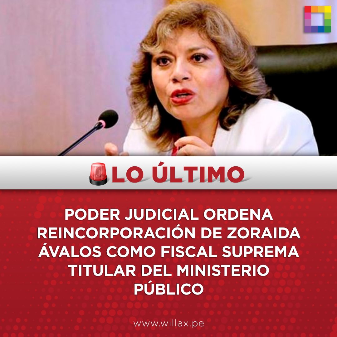 El sistema jurídico ha sido tomado por la mafia caviar que actúa como una organización criminal. La dictadura caviar enquistada en el MP y el PJ se burla escandalosamente del país al disponer el retorno de la fiscal lagarta Zoraida Ávalos. Es #Urgente una reforma integral de todo