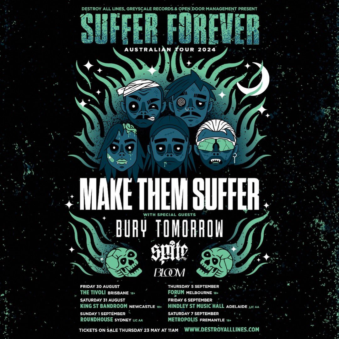 🇦🇺💀 @SPITEca are touring with @makethemsuffer 

Tickets go on sale May 23rd at 11AM local