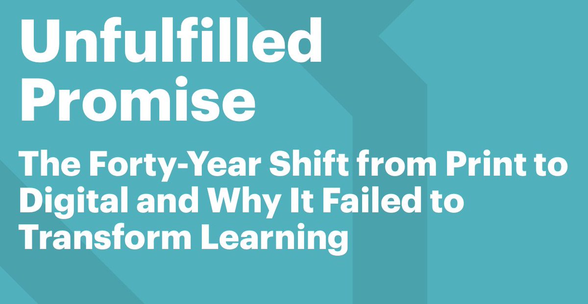a review of 40 years of #edtech  and thoughts on why it didn't  improve learning as much as us tech optimists hoped gettingsmart.com/whitepaper/unf…