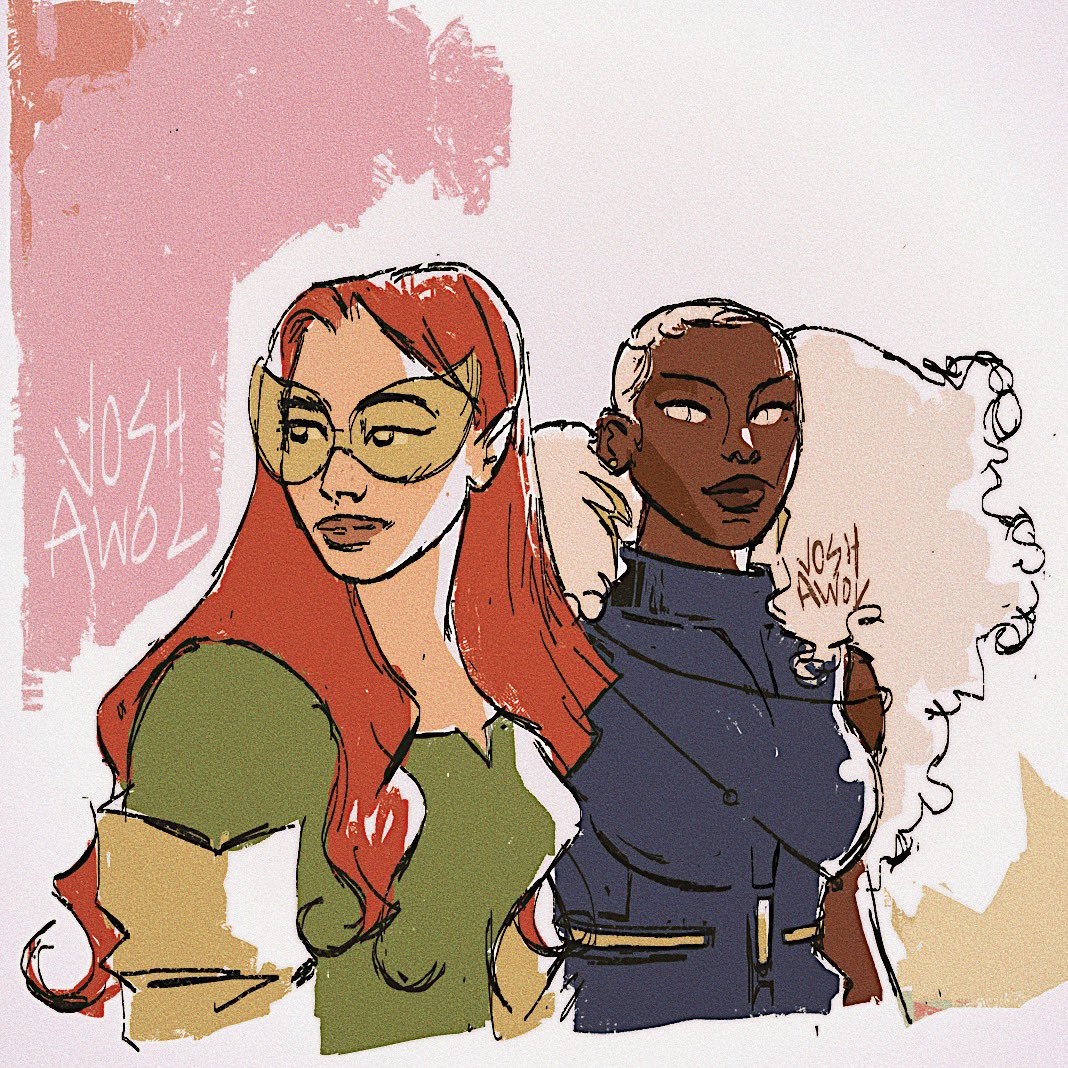sketching on the way home and a wonderful stranger said they liked my Jean & Storm, so here <3 #xmen