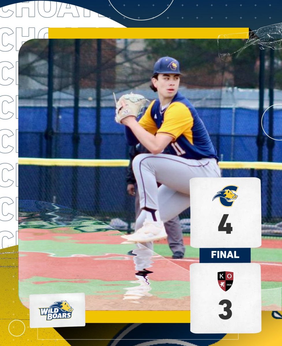 Choate_Baseball's tweet image. The Wild Boars close out the regular season with a 4-3 win at Kingswood-Oxford.
Next up: The Playoffs this Saturday. Location and opponent TBD.
#D.E.B.T @choateathletics