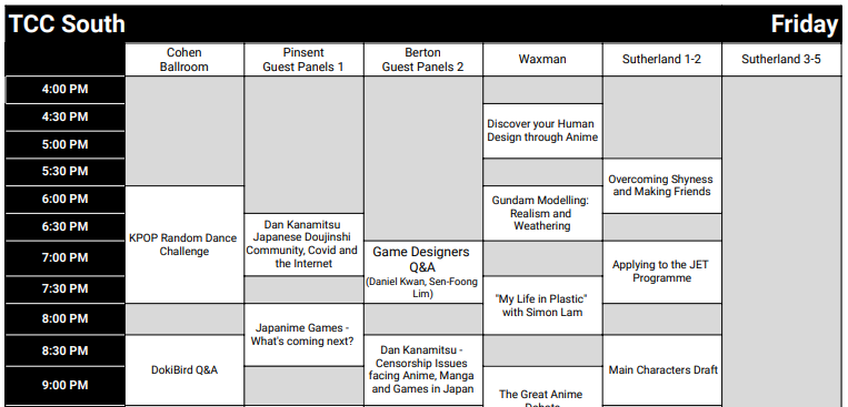 @InnawoodsK The other panel is "Censorship Issues facing Anime, Manga and Games in Japan"
Friday 20:30-21:30 in the nearby Burton room
in the front of the TCC South bulding
I'm sorry, but I'm a guest to Anime North. I can't do anything that would get them in trouble.