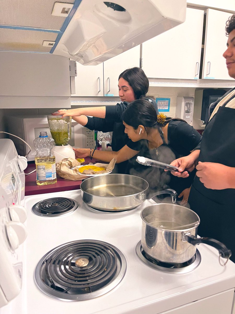 Tryin’ our hand at making a delicious item from our Food Truck Menus!! #entrepreneur #culinaryadventures #cookingskills #CTE @lisdcte @LHSKillough #principlesofhumanservices #foodfun