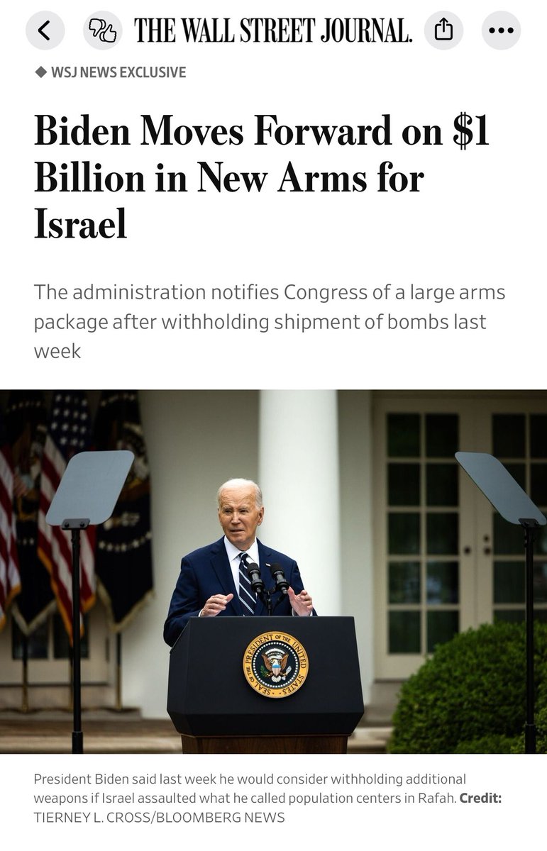 This is Biden’s genocide. @POTUS has no real difference with Netanyahu and certainly no discomfort with more massacre of Palestinians. In fact his only problem with Netanyahu is that he is losing the battle and unable to crush the Palestinian resistance.