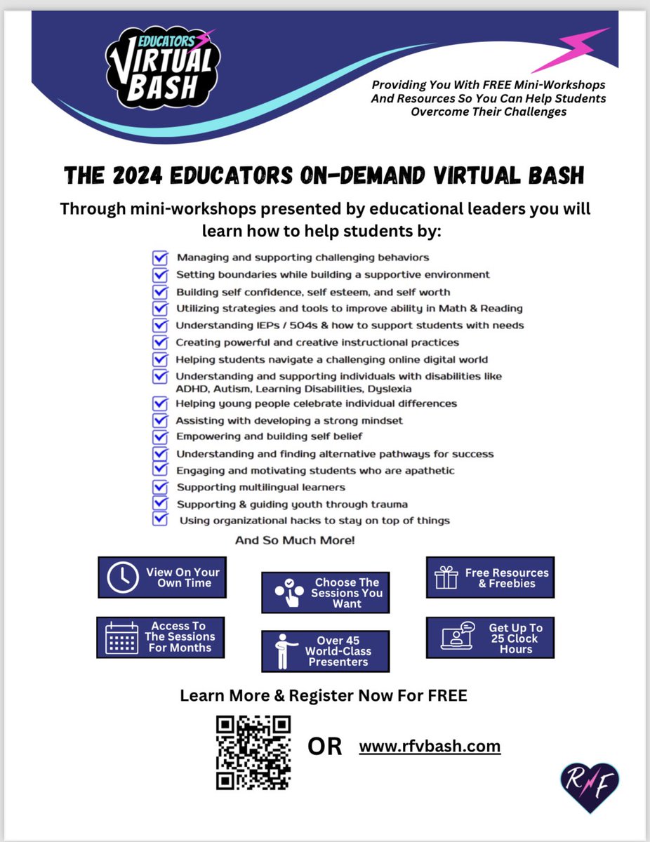 📣If you are a learner, know a learner or want to be a learner-this PD if for YOU. If you are a Parent or if you know a Parent that wants to learn-share this & sign up now. There is NO WHERE else you can get this great info. from these experts for FREE! 😀rfvbash.com