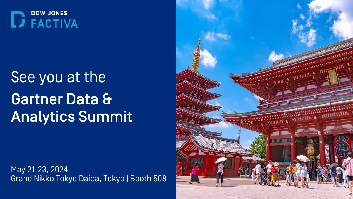 We'll exhibit at @Gartner_jp's Data & Analytics Summit 2024 in #Tokyo next week! Visit our booth at 508 to discuss how our #Factiva premium content & #AI-powered solution can boost data-driven decision-making. Learn more: gtnr.it/4bs5BI9

#GartnerDA @Gartner_inc