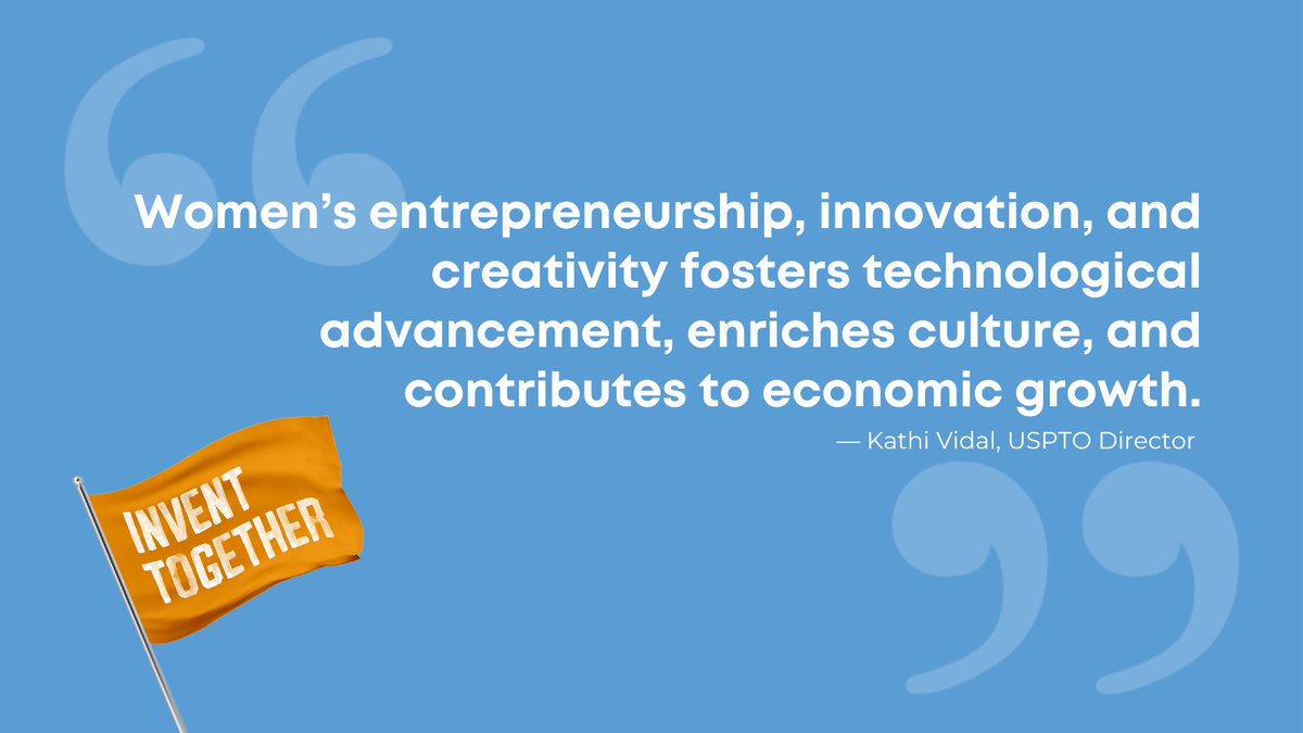 Empowering women in entrepreneurship fuels innovation & stimulates our economy. Thank you @USPTO Director Kathi Vidal for your words of support for #PatentDiversity 👏💡 #InventTogether