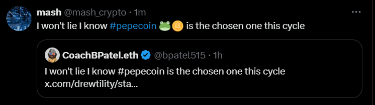 I won't lie I know #pepecoin 🐸🪙 is the chosen one this cycle