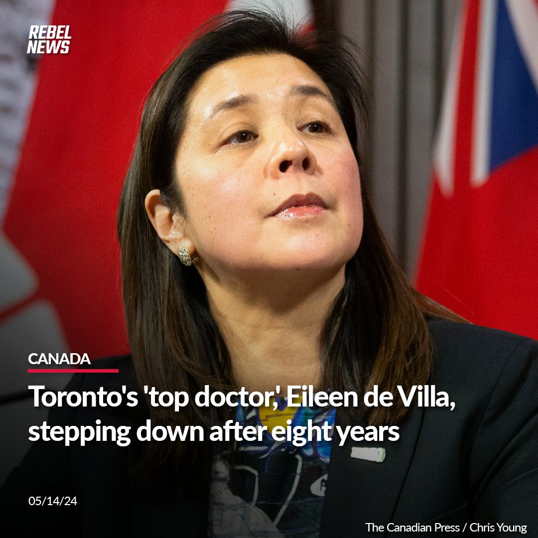 Dr. Eileen de Villa, Toronto's Medical Officer of Health, is stepping down. FULL STORY: rebelne.ws/3UFFSV9