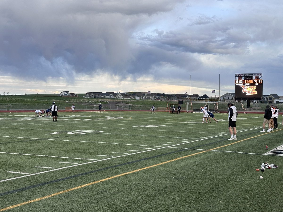 Playoff Boys Lacrosse: Erie vs Dakota Ridge, Go Tigers!! #StVrainStorm @SVVSDsupt @SVVSDdeputy @DPerfettiDeany @ErieHSAthletics @ErieHSLacrosse