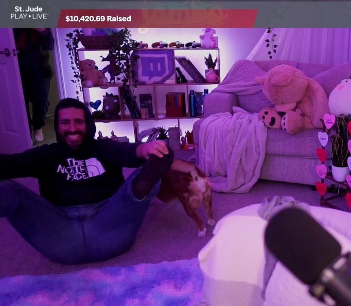 my bf is teaching unflexible yoga on stream rn because we hit $10,420.69 for st jude i guess???