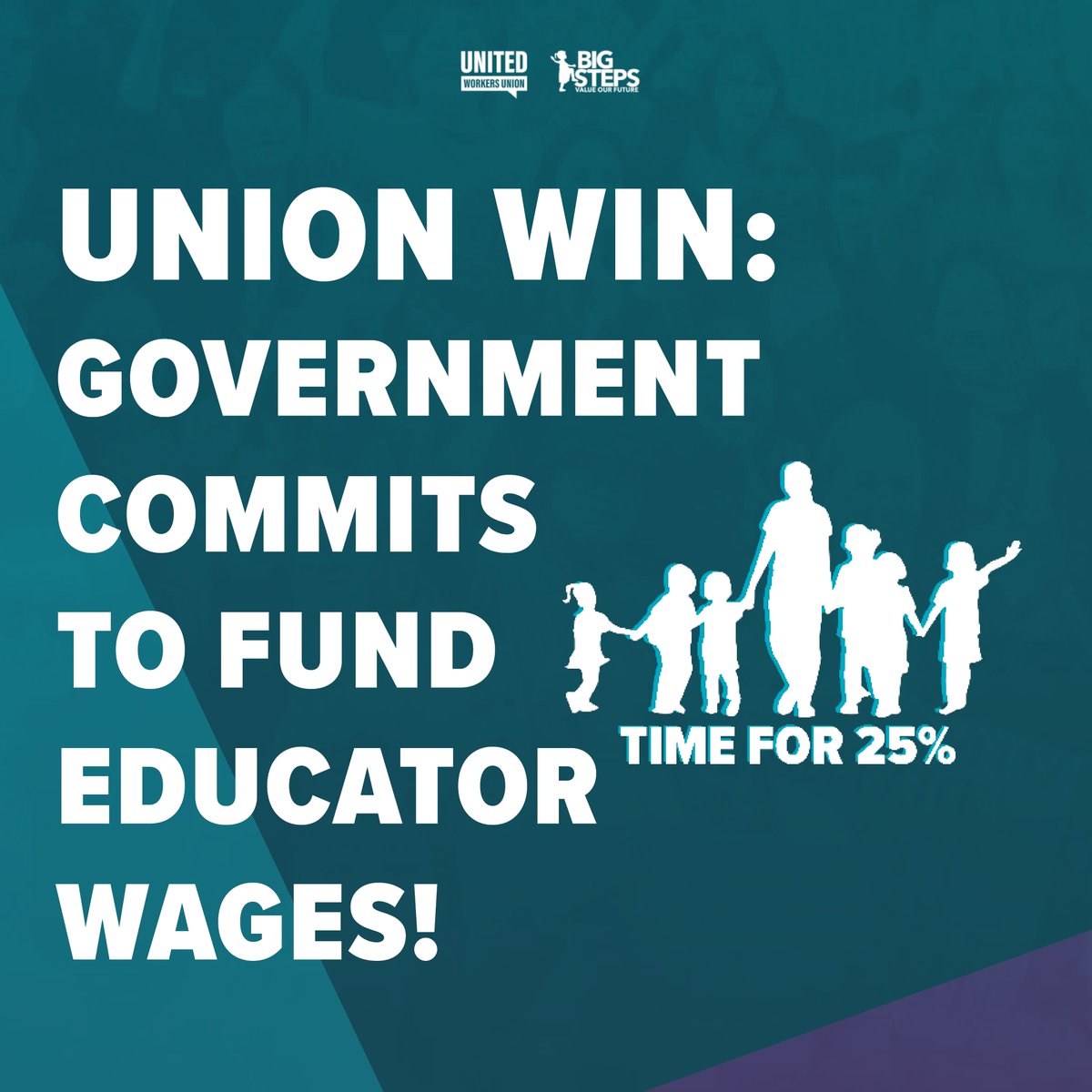 GROUNDBREAKING COMMITMENT TO FUND WAGES PAVES THE WAY FOR A REAL PAY RISE FOR EDUCATORS! 🎉 

The Federal Government has committed to fund educators' wages as part of the new multi-employer agreement. For more: bigsteps.org.au/early-childhoo…. 

#budget24 #auspol #ausunions