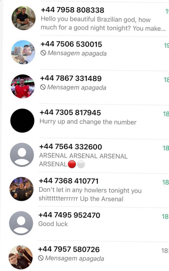 Ederson on IG: “My phone number was leaked and I received some funny messages”