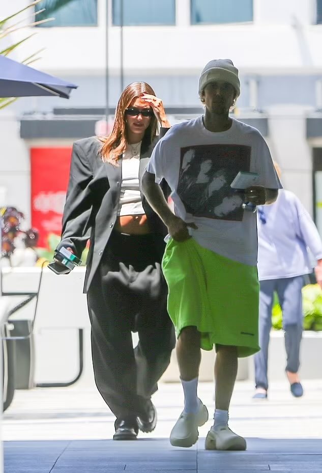Hailey Bieber and Justin Bieber in Los Angeles.