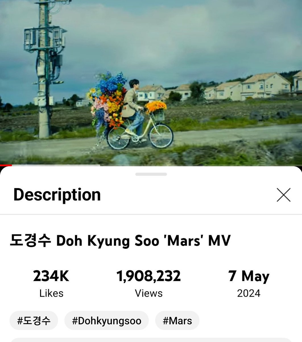 a few thousands to go!! let's get that 2M views for Kyungsoo 😊 #DOHKYUNGSOO_MARS @companysoosoo_