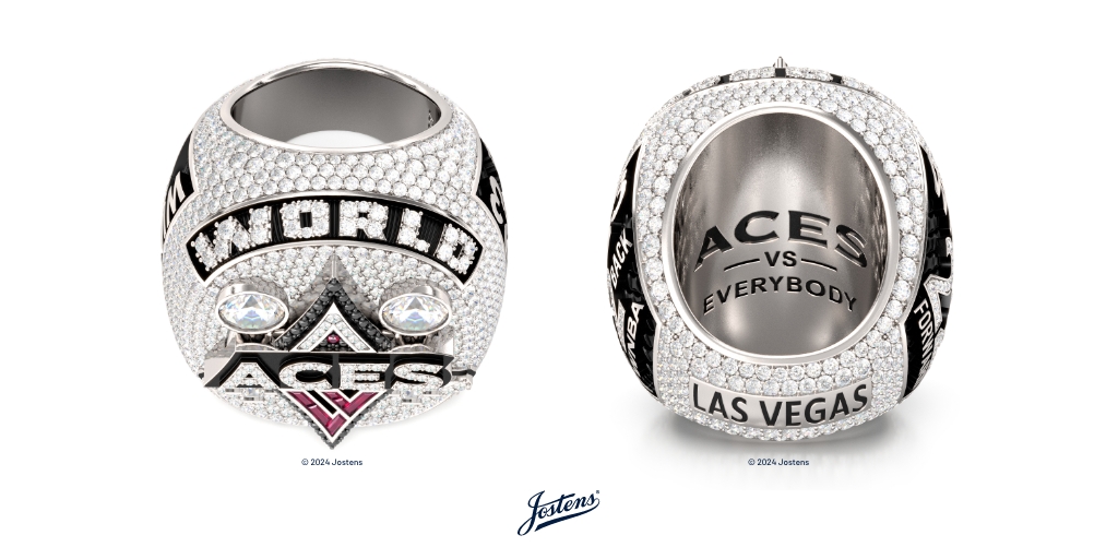 Congratulations to the @LVAces on their back-to-back @WNBA championship! 🏀 ​
​
It was a season of hard work, dedication, and passion. Jostens is proud to celebrate excellence in women's sports and be the Official Ring Manufacturer of the #LasVegasAces.

#aces #wnba #womenssports
