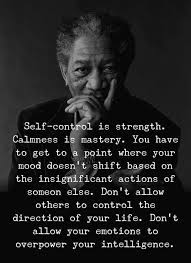 Self-control is something lacking in modern society..