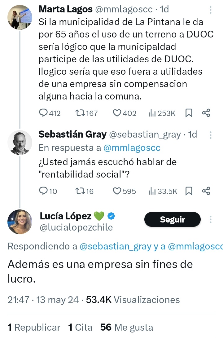 Esto ameritaba el trasnoche.
...me faltó el picoteo sosi.

Marta Lagos está a dos respuestas de bloquear a toda la izquierda.🤣

Me río hasta el Viernes!