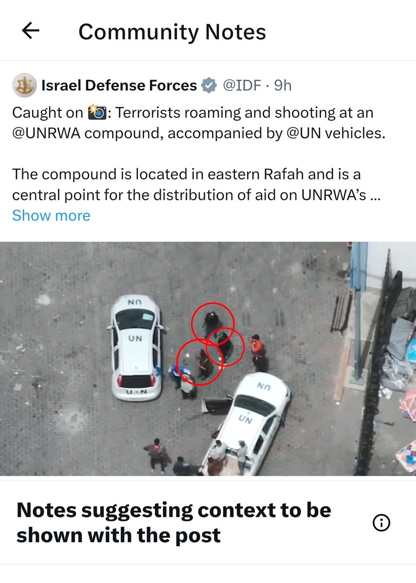 🧵1/ Israel are attempting to muddy the waters around the killing of an international UN worker in a clearly marked vehicle. They have released a video claiming that 'terrorists' are roaming and shooting at a UNRWA compound. There's no evidence that indicates they are