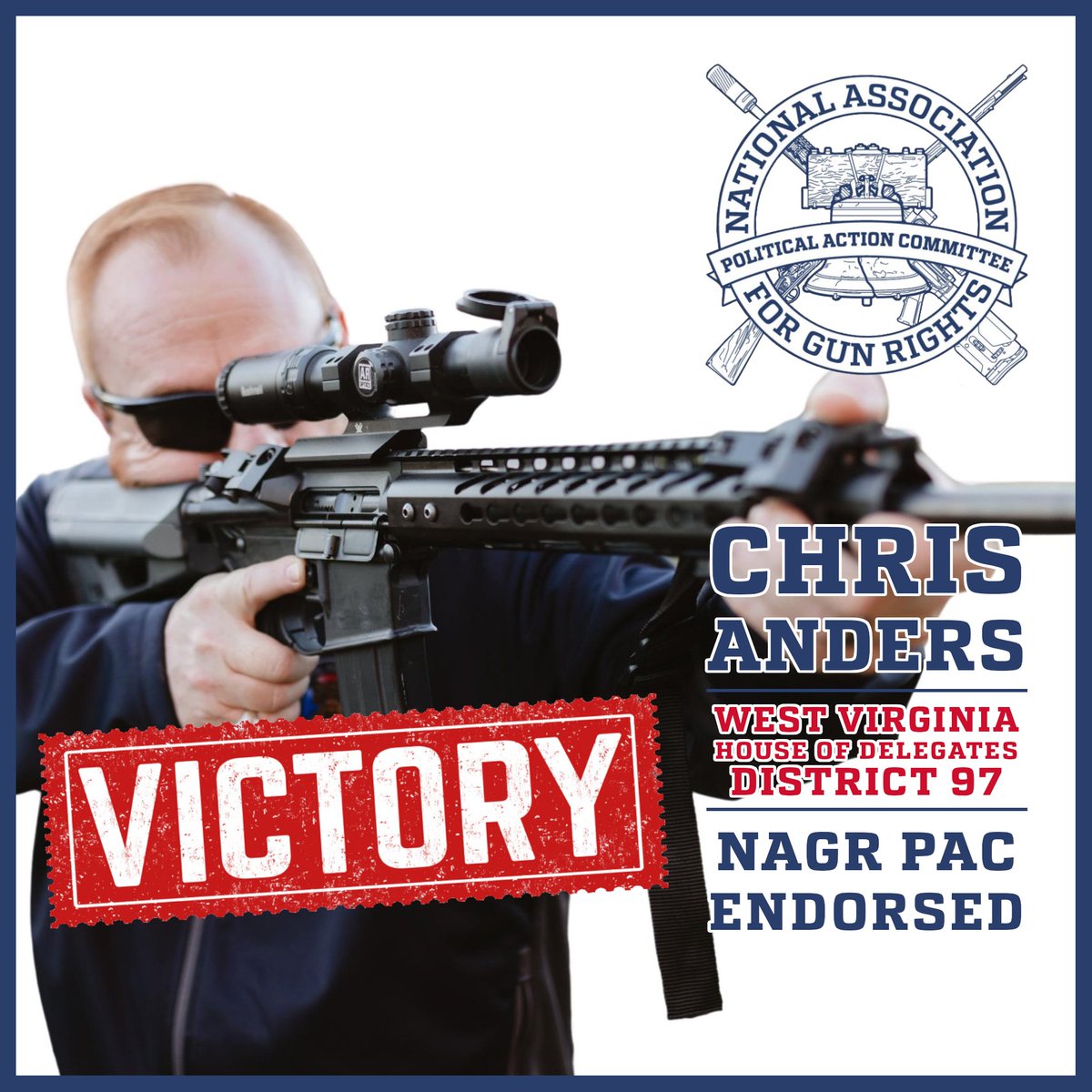 This one has Gun Control, Inc. spitting mad...

Congrats to top #2A activist and @NatlGunRights PAC-endorsed candidate @SChrisAnders2 on his impressive primary win tonight!

#gunrightsnation #wvpol #wvleg #wvlegis