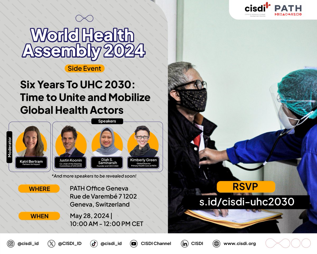 Colaborating with @PATHtweets , Center for Indonesia’s Strategic Development Initiatives (CISDI), an Indonesian nonprofit focused on public health will organise a panel discussion that delves into the importance of collective global health action for a united advocacy for UHC