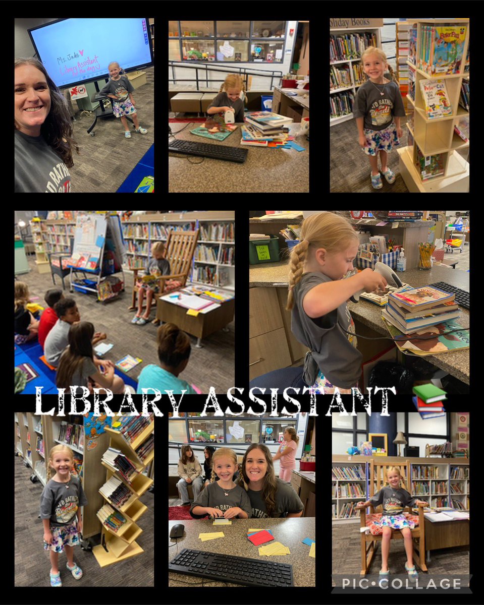 Pine Forest ❤️ Library (@library_pfe) on Twitter photo First ever Library Assistant silent auction from the <a href="/HumbleISD_PFE/">Pine Forest Elem</a> Carnival was so fun and she had a blast! Matching shirts, new labels, scanning books and reading to classes… she did it all! ❤️ #23pfelibrary24 #PFEisHappy First ever Library Assistant silent auction from the <a href="/HumbleISD_PFE/">Pine Forest Elem</a> Carnival was so fun and she had a blast! Matching shirts, new labels, scanning books and reading to classes… she did it all! ❤️ #23pfelibrary24 #PFEisHappy