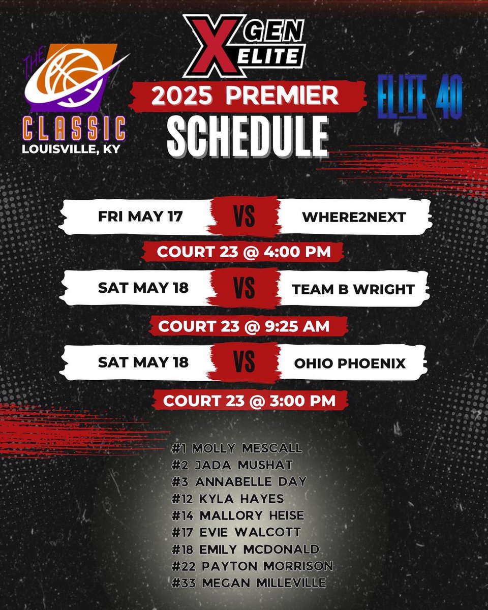 excited for another live period ‼️ 🗓️May 17th-19th 📍Louisville, KY 🏀2025 Premier