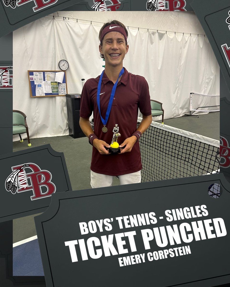 Region Singles Champion and State Bound!!! Congrats, Emery Corpstein 🥇! Emery defeated Greeneville’s Jackson Weems (6-2, 6-4) this afternoon in Johnson City! #RollTribe