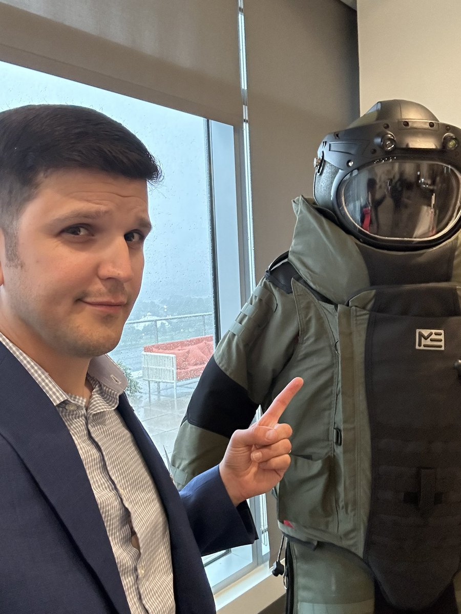 The future is now. Back when I was a young EOD tech, our bomb suits were made of hopes and dreams. Just kidding. But the level of protection we are providing our people is unparalleled. Technology and innovation are saving lives. Check this thing out!
