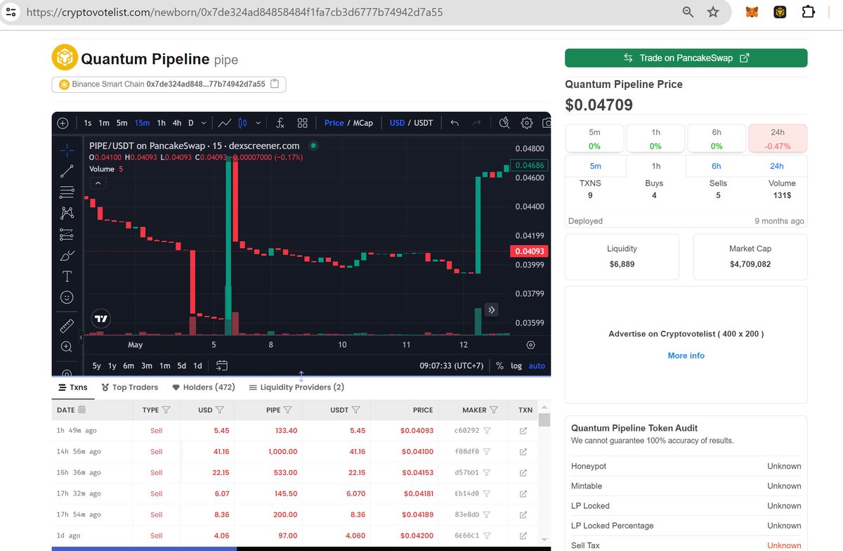gasfeemeta's tweet photo. ππ Vote for #QUANTUMPIPE Tokens! ππ
We're excited to announce that #QUANTUM #PIPE tokens are now listed on #CryptoVoteList, and we need YOUR support to take them to the top! πͺ
π Vote Here: Vote for QUANTUM PIPE
https://t.co/yDVp8fUwsc https://t.co/R7B8xkFAh7