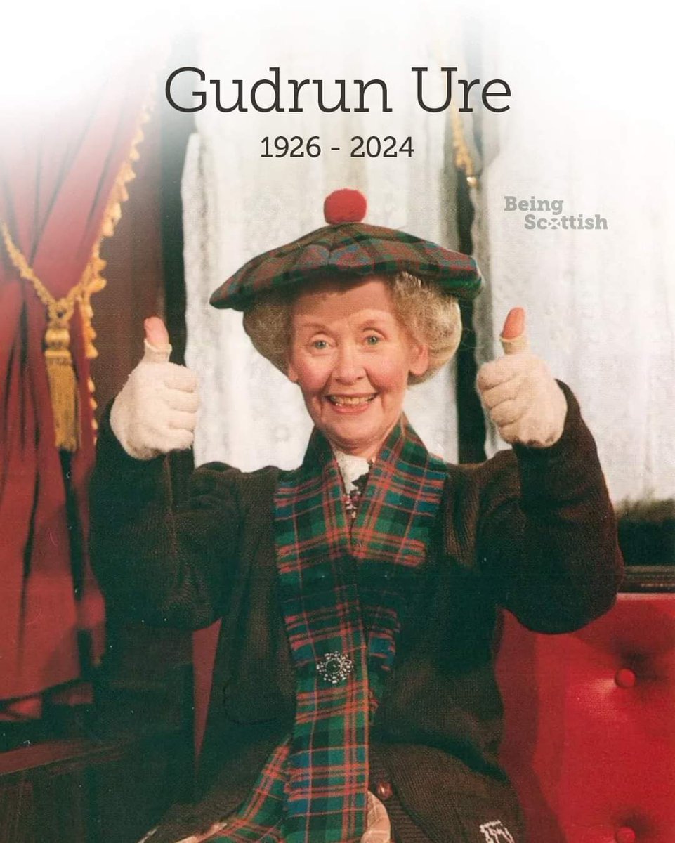 For many Scots, Sunday telly was time for 'Supergran' played by Gudrun Ure. 98 years of age and has passed away. RIP Supergran