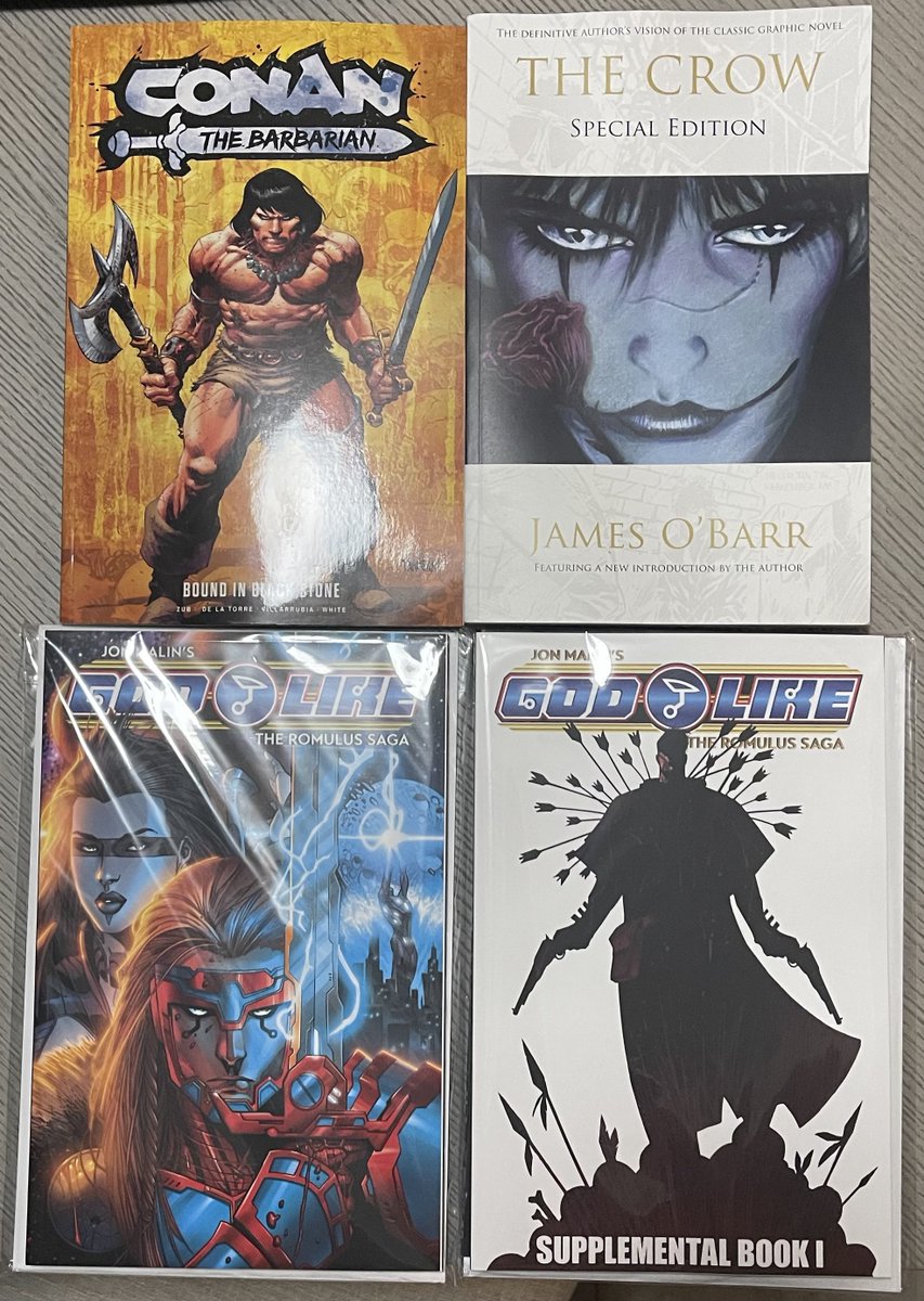 New comics I received the past two days, including GODLIKE by @JonMalin. I can’t wait to read through all of these this weekend. 

#ComicsGate #ILoveComics