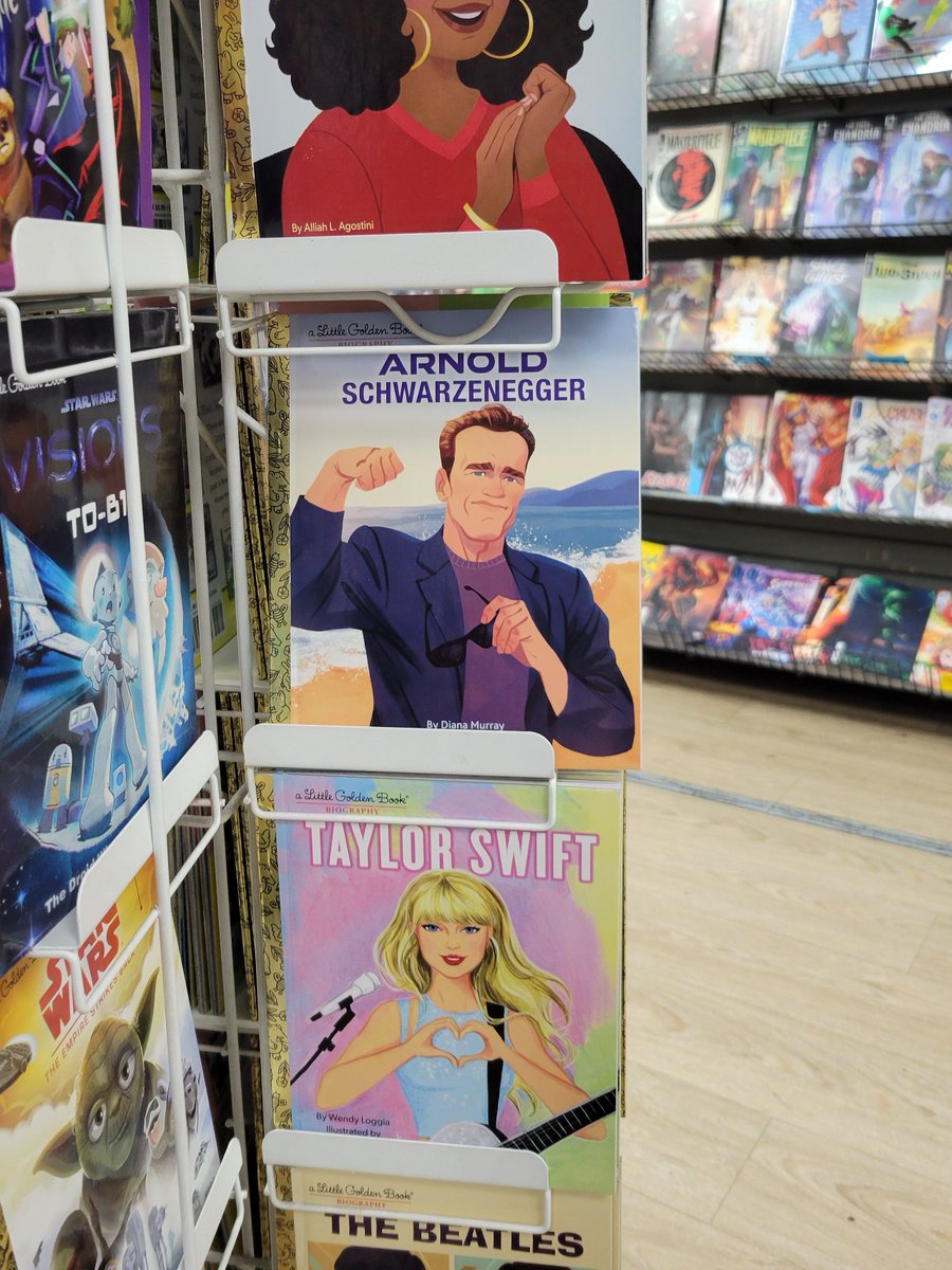 My #LittleGoldenBook biography of #arnoldSchwarzenegger (illustrated by @AlexandraBye) spotted at @MidtownComics! So fun to see. 💪Thanks for sharing with me, @suzylevinson! #shelfie #fathersday #fathersdaygifts #memoribilia #books #NYC #kidlit @randomhousekids