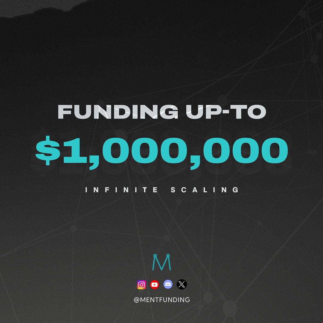 Ment Funding is the place where ambition meets opportunity. Push the boundaries with up to $1,000,000 in funding and unlimited scaling potential.