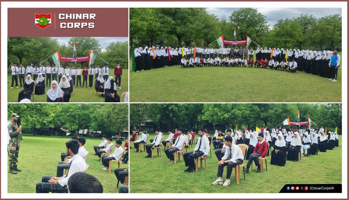 '𝐒𝐚𝐲 𝐍𝐨 𝐭𝐨 𝐃𝐫𝐮𝐠𝐬' #ChinarWarriors organised an Anti-Drugs #Awareness Camp at Govt Secondary School, Tarich, Kandi #Kupwara, aimed to educate #youth on the ill effects of #drug consumption & addiction, for more than 200 active participants. A lecture cum