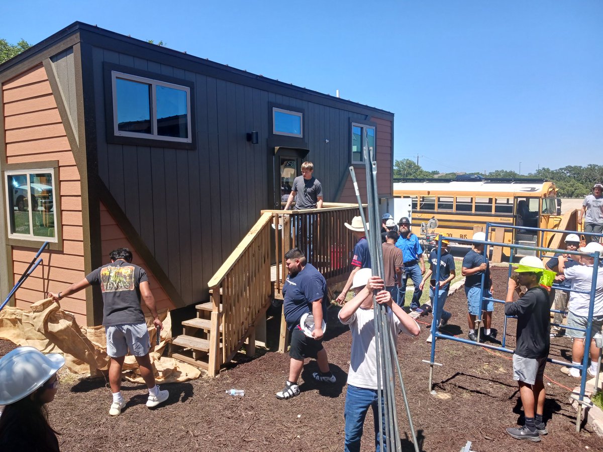 Saturday May 18 is the Tiny Home Show! Come see our biggest tiny home to date, the 700 sq ft Palomino, and the progress on the Skoolie. This Saturday, 9411 Military Dr West from 10-2. There will be food, kids zone, and student projects. @NISD