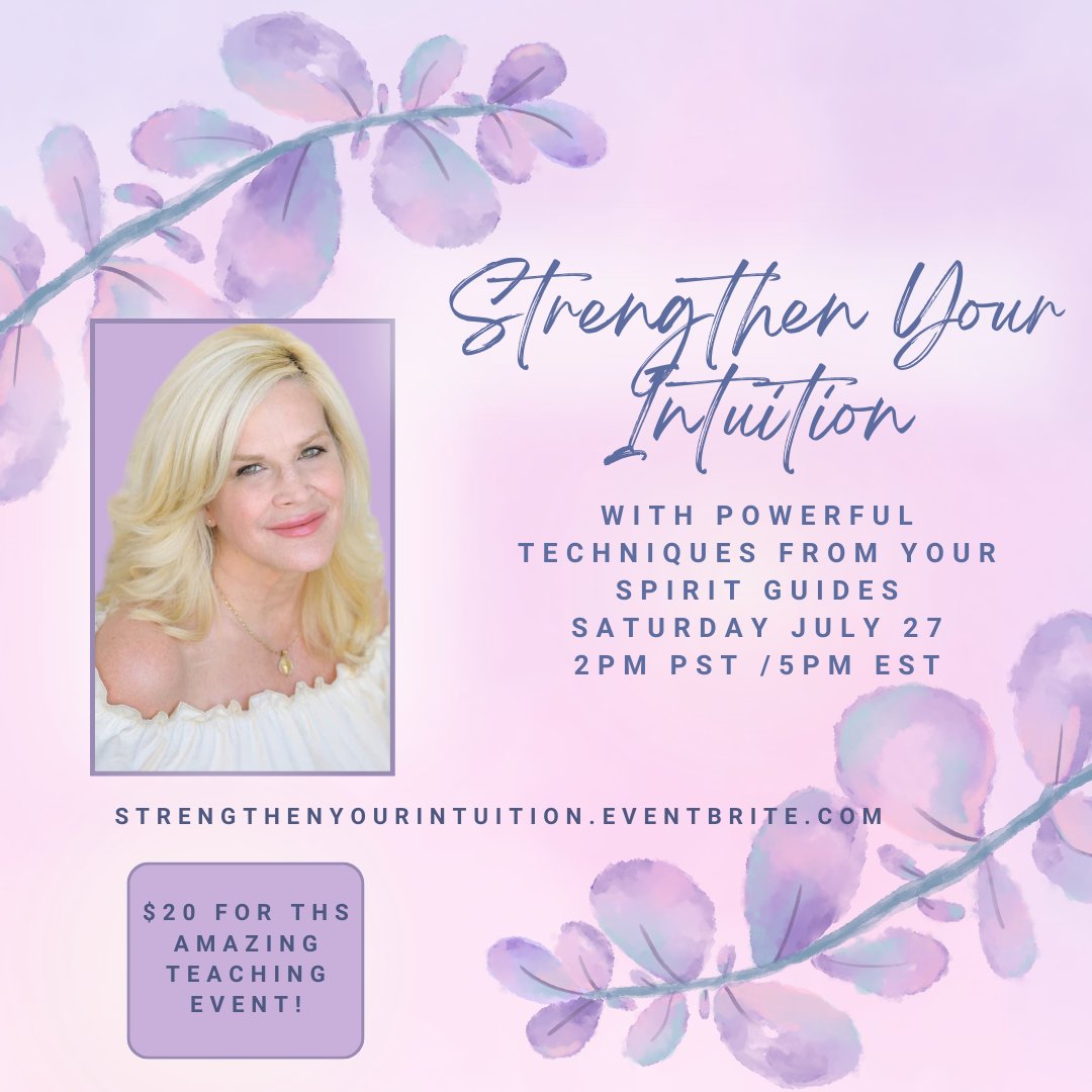 Strengthen Your Intuition with Powerful Techniques from Your Spirit Guides Saturday, July 27, 2-4 PM PT / 5-7 PM ET on Zoom with Celebrity Medical Intuitive Medium & Best Selling Author Kimberly Meredith! ✨
Register today: thehealingtrilogy.com/events/strengt… 🌄
#Intuition #SpiritGuides