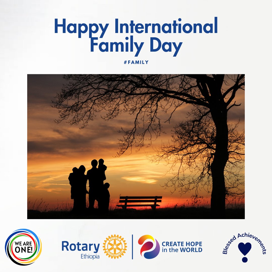 Happy International Family Day to our Rotary family! May our bonds of service, friendship, and support continue to strengthen & bring joy to all our members. Here is to many more years of unity and love. 

#WeAreOne #CreatHopeInTheWorld #blessedachievements #proudrotarians