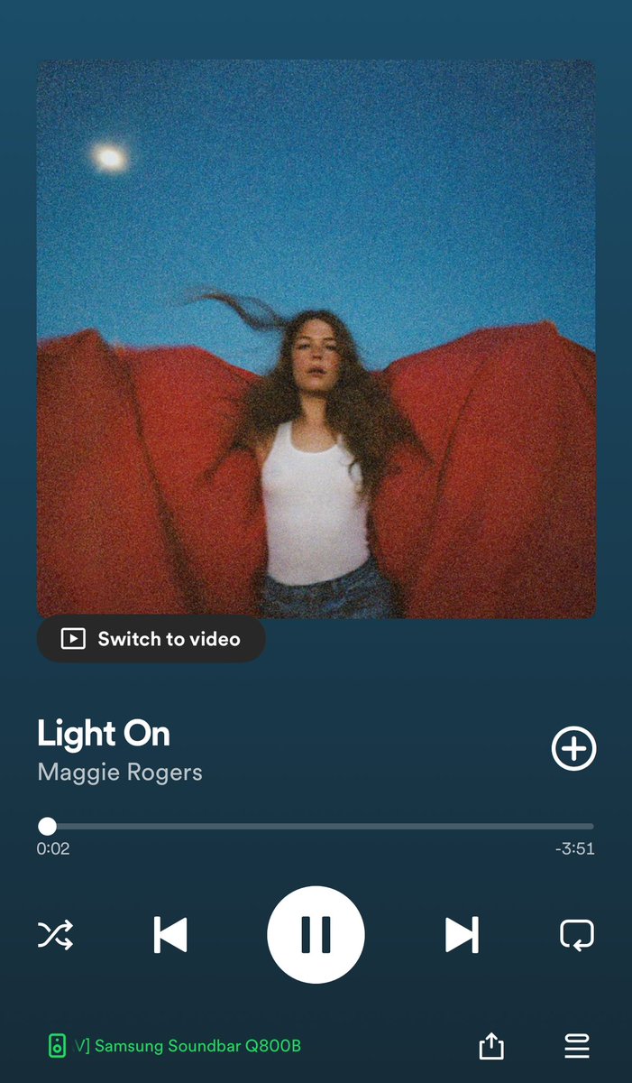 Some newly discovered old song that just gives you that serene and relax feeling that everything will be fine. Like when you drive somewhere south and north near nature and just let the air brush through your face. #maggierogers