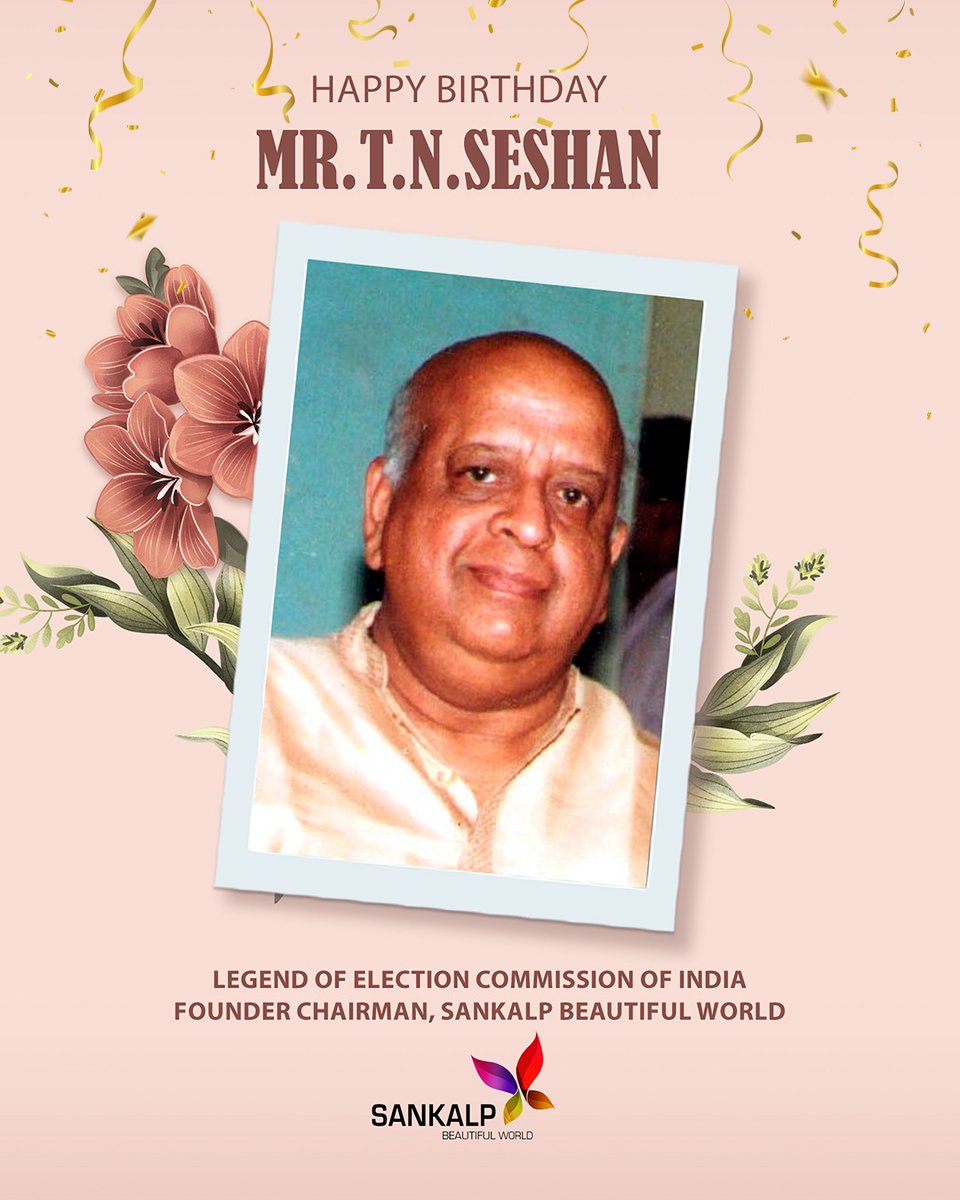 The legend of Election Commission of India. Squeaky clean, clean thinking,fearless, lazer focus,Duty excellent & righteous, a Bureaucrat par excellence.We celebrate Founder's day today& seek his blessings as he continues to inspire excellent work & service,in and through Sankalp.