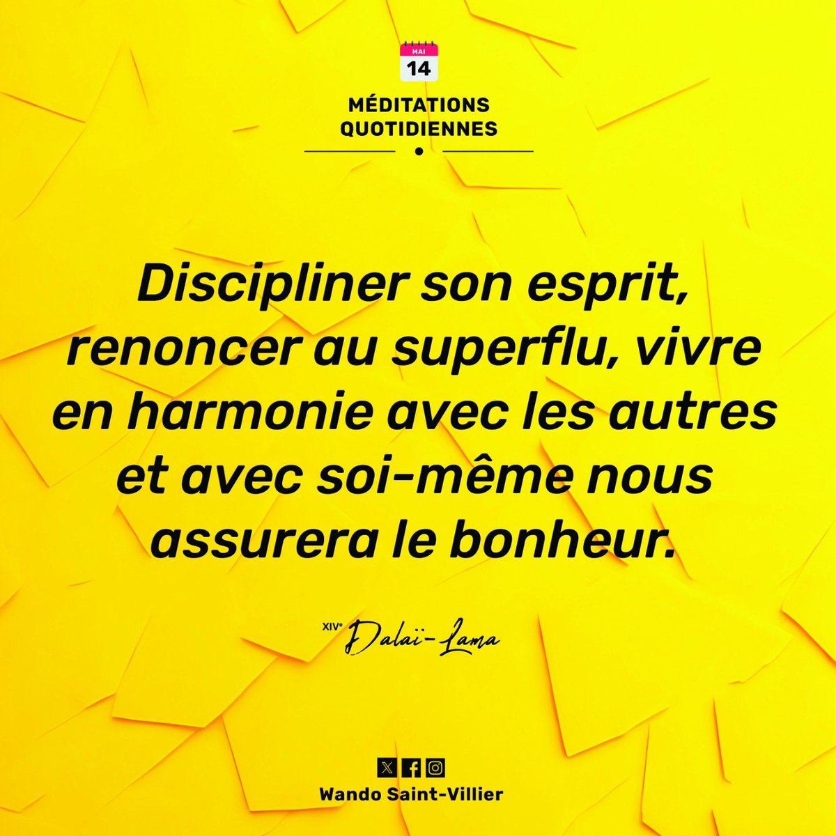#MéditationsQuotidiennes | 14 Mai 2024 | #Discipline #BonneSoirée !
