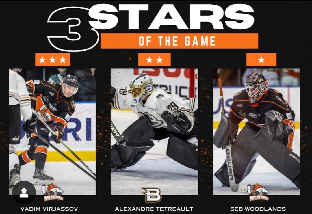 3 stars of the Game- Mustangs v Brave 🌟 

Loving seeing both the goalies getting the recognition they deserve!!

#MelbourneMustangs #bleedorange #believeorange #AIHL