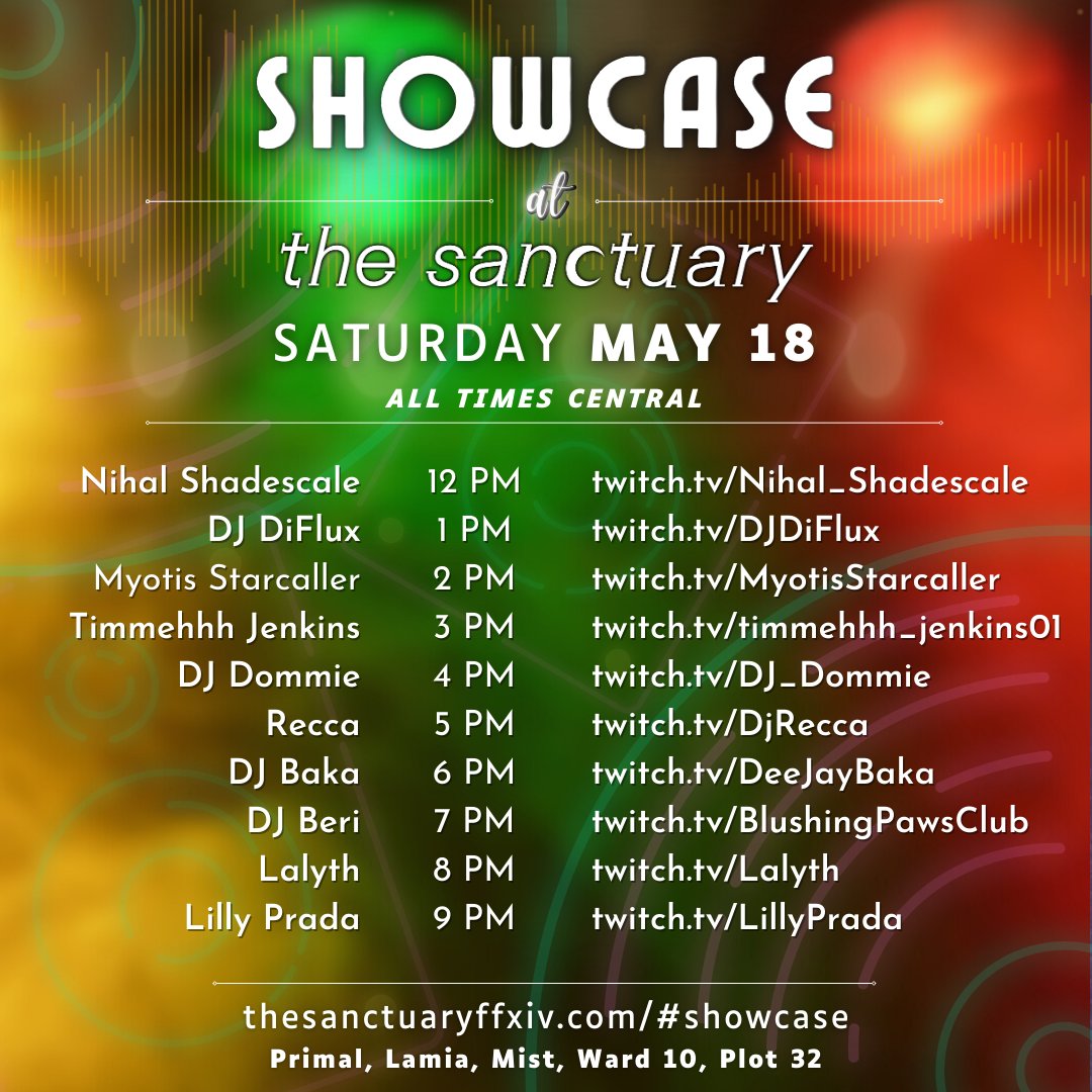 KwehExcalibur's tweet photo. Kweh's very own @DJ_Recca will be in The Sanctuary's FFXIV DJ showcase! Tune in THIS WEEKEND! please share so we can get the area packed for one of our own!
#FFXIV #DJSHOWCASE #kweh  
✿ Details: https://t.co/007bqPgpmh
✿ Discord: https://t.co/P6WUd2qATo https://t.co/KqP37BLBrY