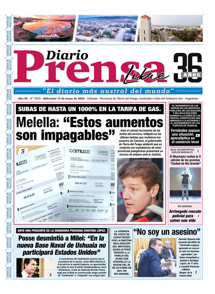 Diario Prensa del día Miércoles 15 de mayo de 2024. Para ver la edición:👇📰🗞️📰👇 diarioprensa.com.ar/wp-content/upl…