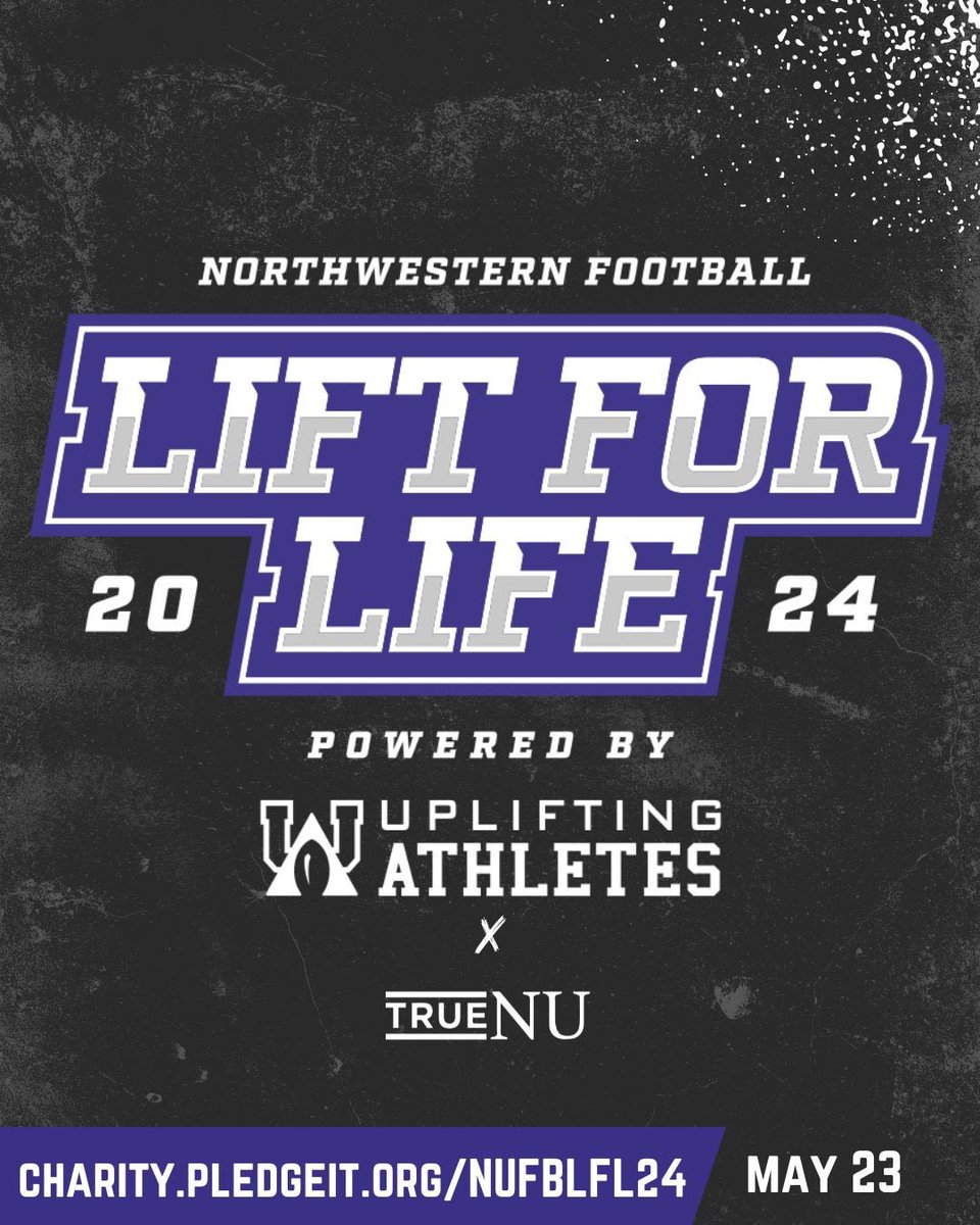 One workout. One cause. One community. One lift to make a difference for the #RareDisease community! <a href="/NUFBFamily/">Northwestern Football</a> is teaming up with <a href="/UpliftingAth/">Uplifting Athletes</a> for their Lift for Life on May 23! Pledge your support at: [charity.pledgeit.org/f/WpWAnei9Gm?c… ]