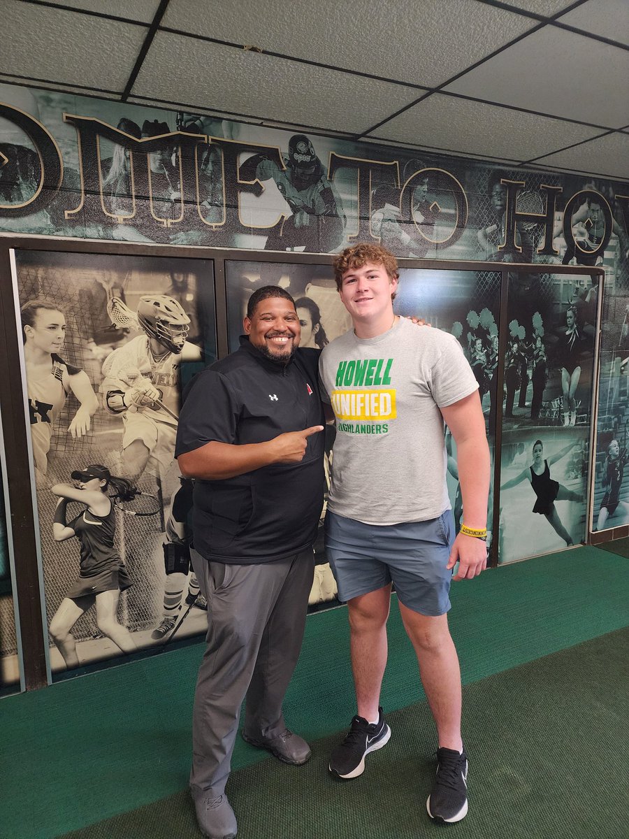 A big thanks to Wisconsin's dline Coach Whit, who flew in this morning to come to Howell HS and spend time with Bobby, Bev and myself.