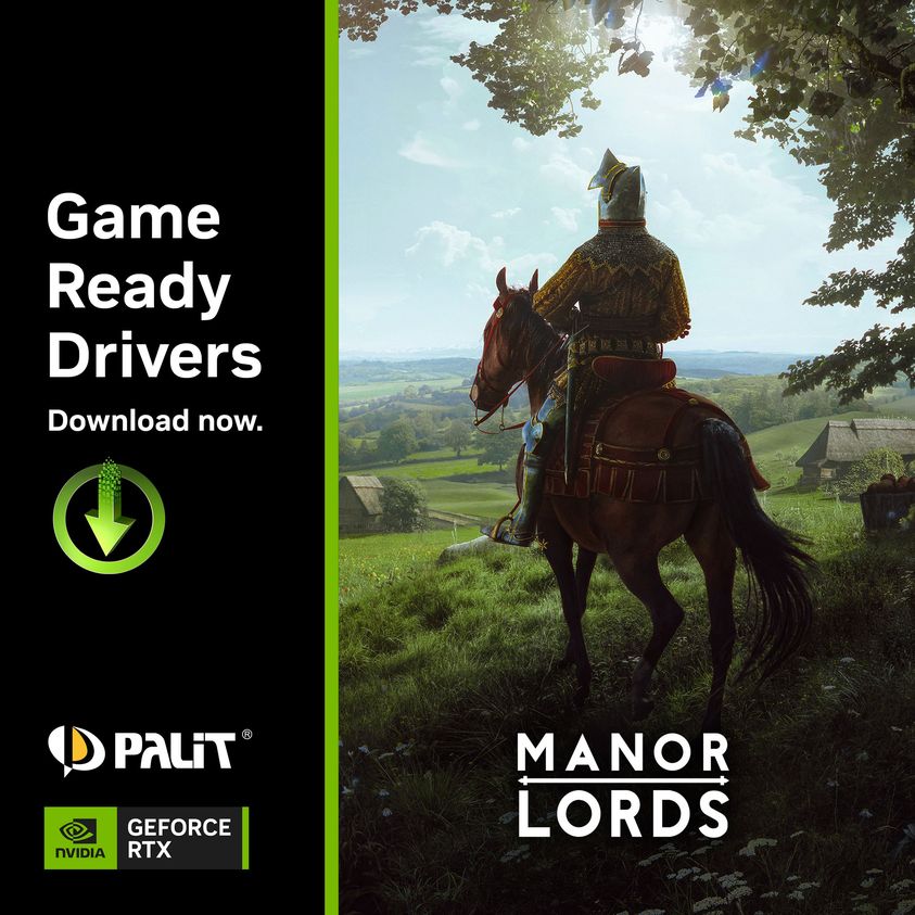 Manor Lordsをプレイする準備を整えよう。DLSS 2を搭載し、#Palit GeForce RTX のパフォーマンスを新たなレベルへと引き上げます 😎 最新のドライバはNVIDIA App、GeForce Experience、またはnvidia.comから直接入手できます #PalitGeForce #Nvidia #ManorLords #GPU #graphiccard