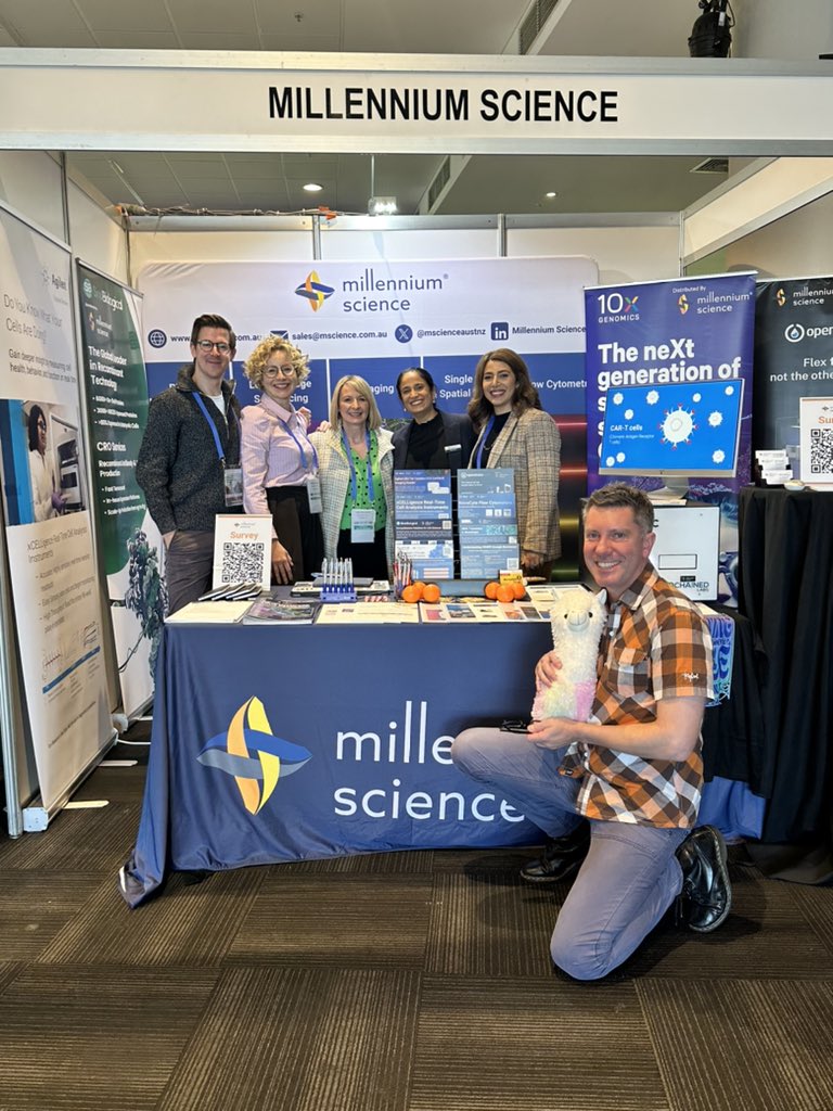 Millennium Science has a full team at #APVIC ready to speak about our amazing technology! 🧬 🔬 We have a cheeky Llama up for grabs from @ACRO. Winner will be announced today for those who sign up to our survey. Come say hi!!! 👋🏻 @PacBio @10xGenomics @Sino_Biological